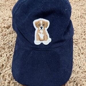 Navy Blue Dog Embroidered Cap